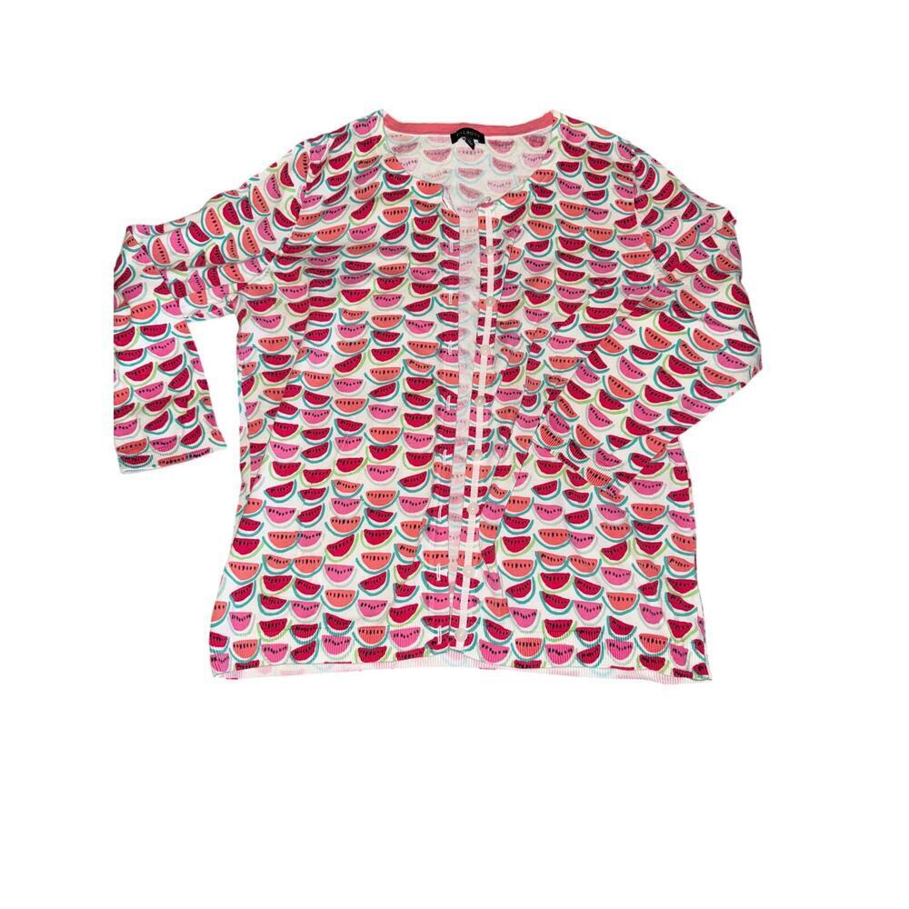 TALBOTS cardigan sweater Watermelon print size M Medium